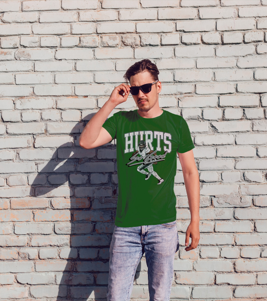 Hurts So Good Pigment Dyed Football Player Green T-Shirt