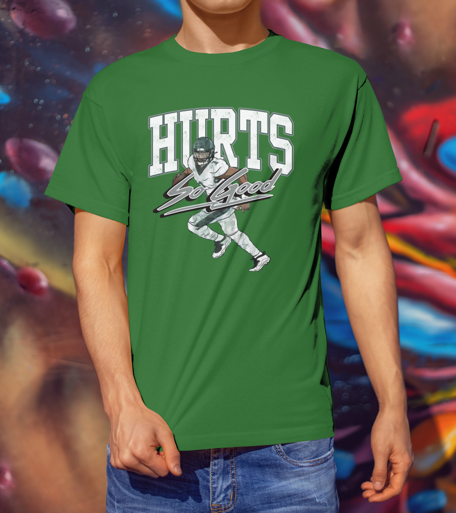 Hurts So Good Pigment Dyed Football Player Green T-Shirt