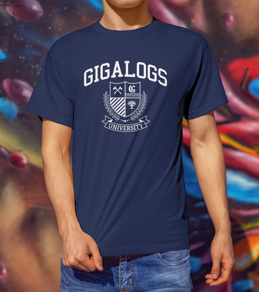 Worldofkeralis Gigalogs University Crest Carpe Arborem T-Shirt