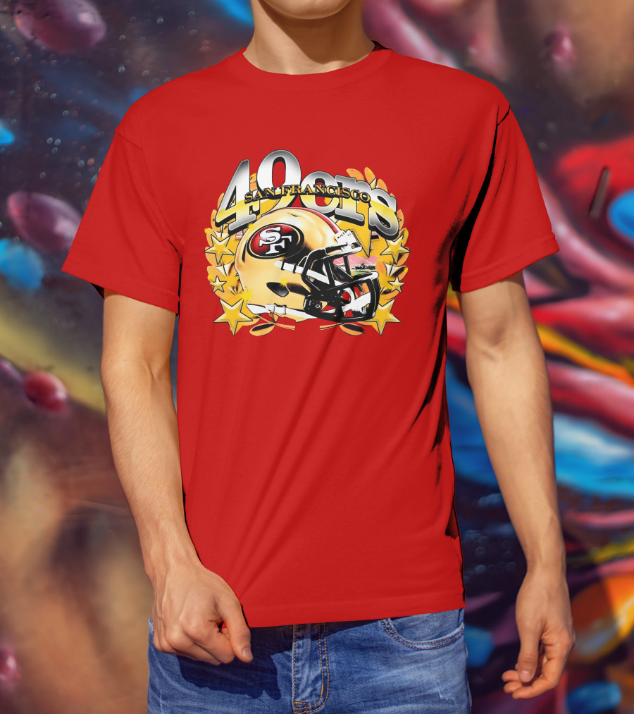 49Ers San Francisco Football Helmet Stars T-Shirt
