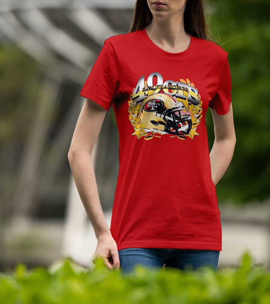 49Ers San Francisco Football Helmet Stars T-Shirt
