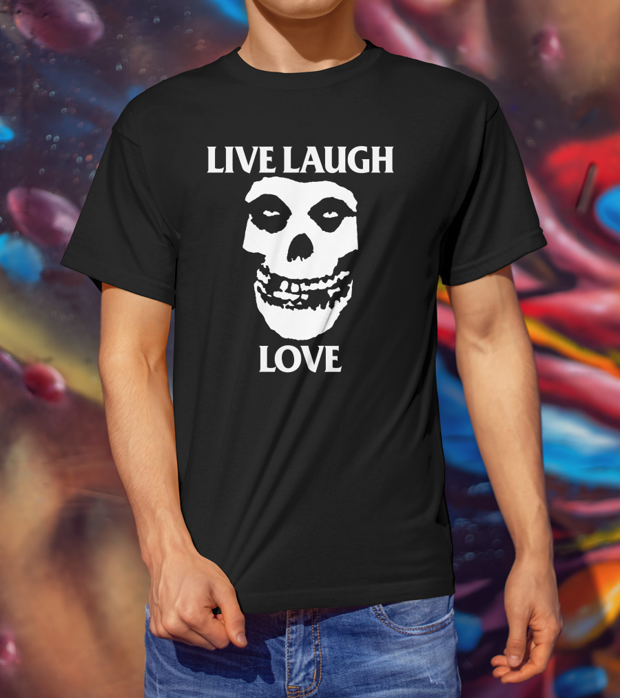 Misfits Skull Live Laugh Love Alice White T-Shirt