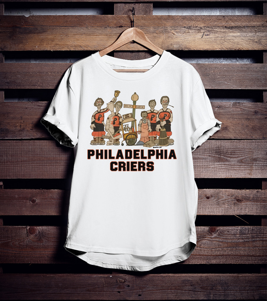 Philadelphia Criers Hockey Team Cartoon Characters With Instruments T-Shirt