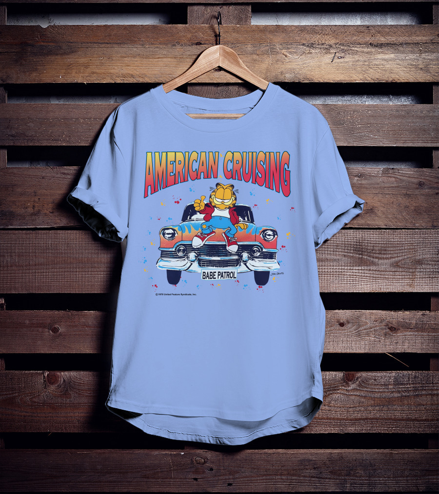 Garfield American Cruising Babe Patrol Vintage Car Vibe T-Shirt