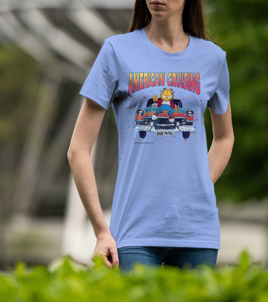 Garfield American Cruising Babe Patrol Vintage Car Vibe T-Shirt
