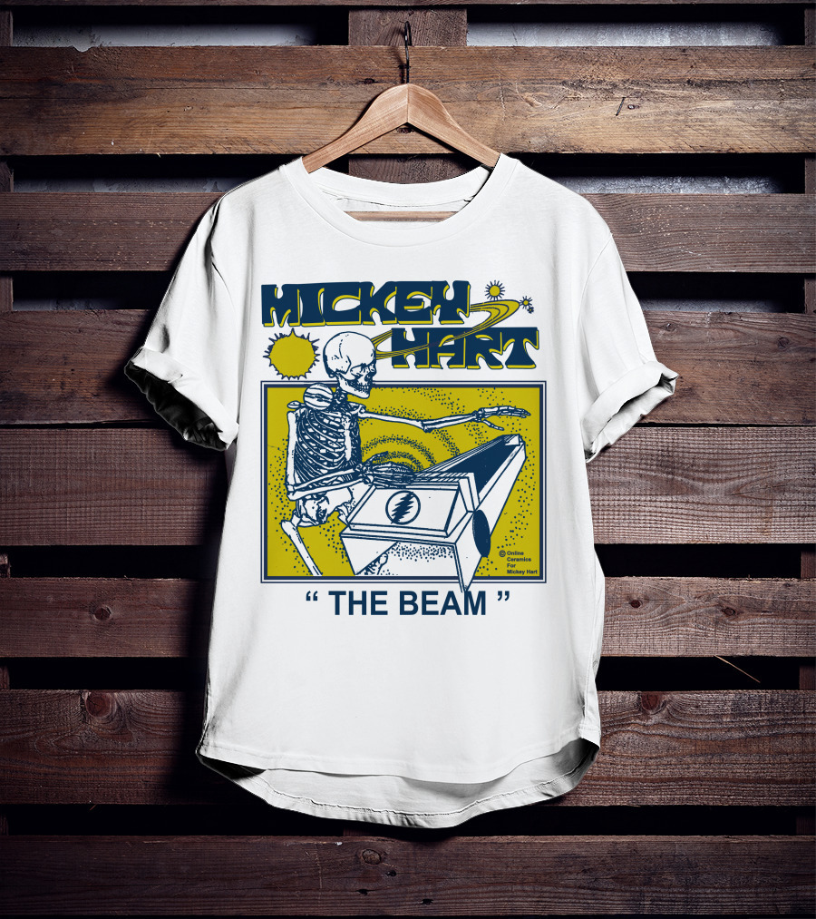 Mickey Hart The Beam Skeleton Playing Cosmic Instrument Online Ceramics T-Shirt