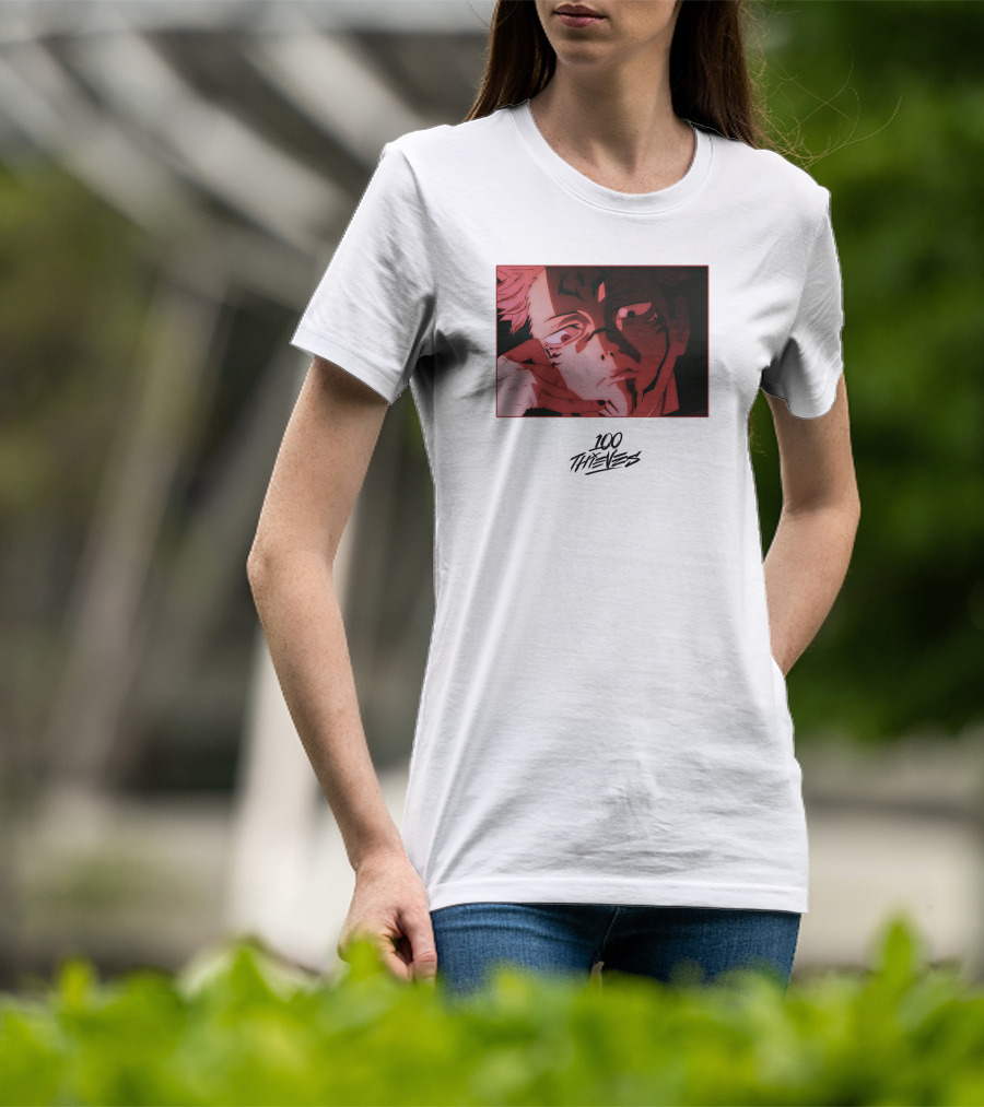 100 Thieves Sukuna Anime Character T-Shirt