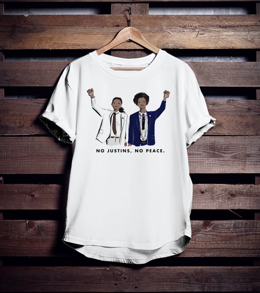 No Justins No Peace Raising Fists T-Shirt
