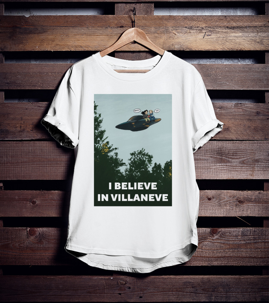 I Believe In Villaneve Trees UFO Scully Mulder Speech Bubbles T-Shirt