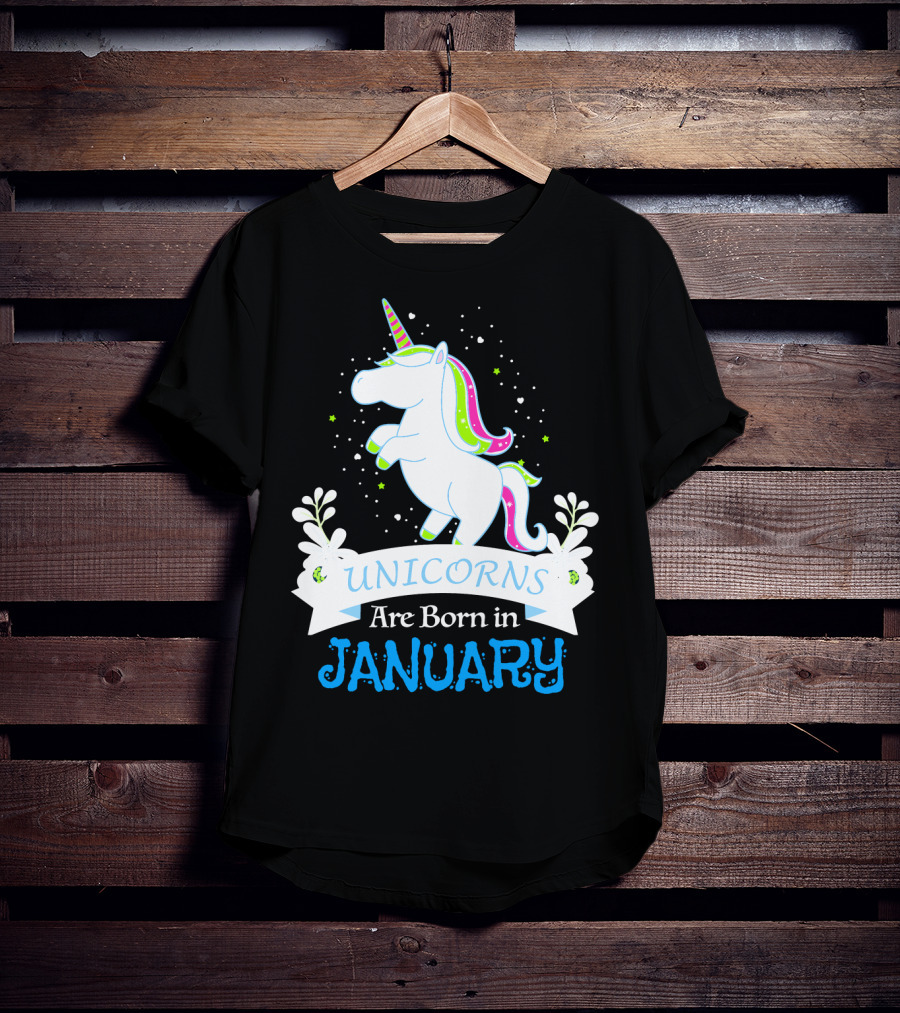 Christmas Unicorns Are Born In January T-Shirt