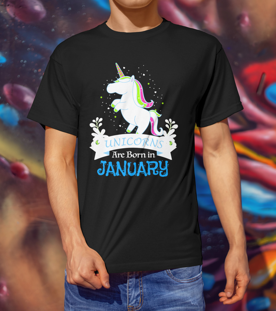 Christmas Unicorns Are Born In January T-Shirt