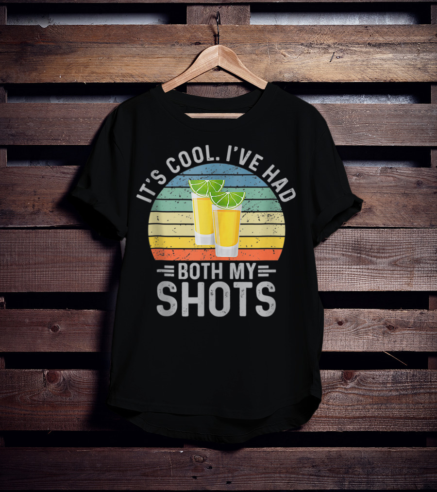 It's Cool I've Had Both My Shots Retro Sunset Lime Shot Glasses T-Shirt