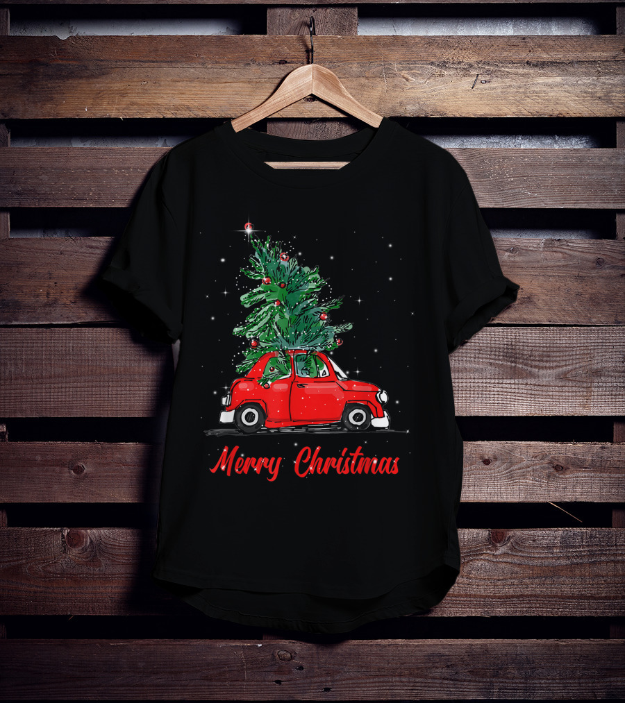 Merry Christmas Red Truck With Christmas Tree Pajama Gifts T-Shirt