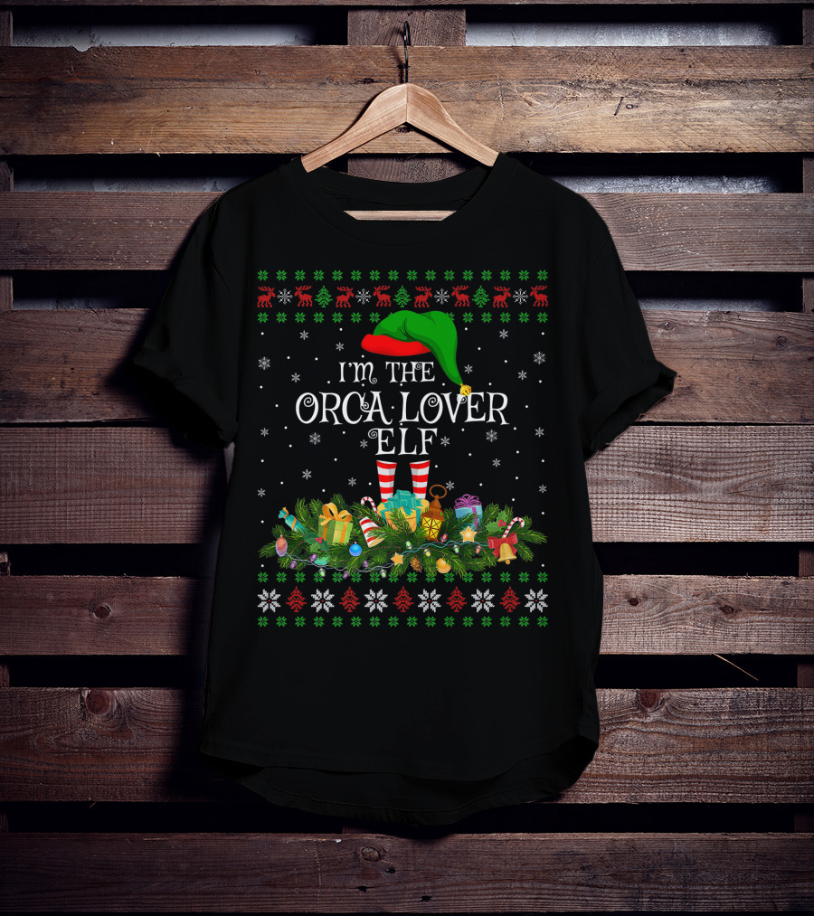 I'm The Orca Lover Elf Christmas Matching Family Ugly Premium T-Shirt