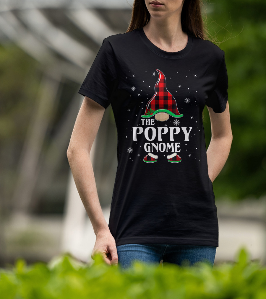 The Poppy Gnome Buffalo Plaid Christmas T-Shirt