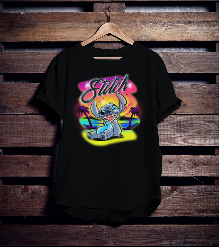 Stitch Sunset Tropical Vibes Disney Pullover B07JZ6L8GY T-Shirt