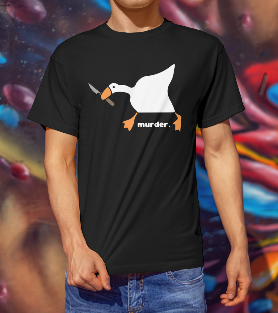 Murder Goose With Knife Funny T-Shirt