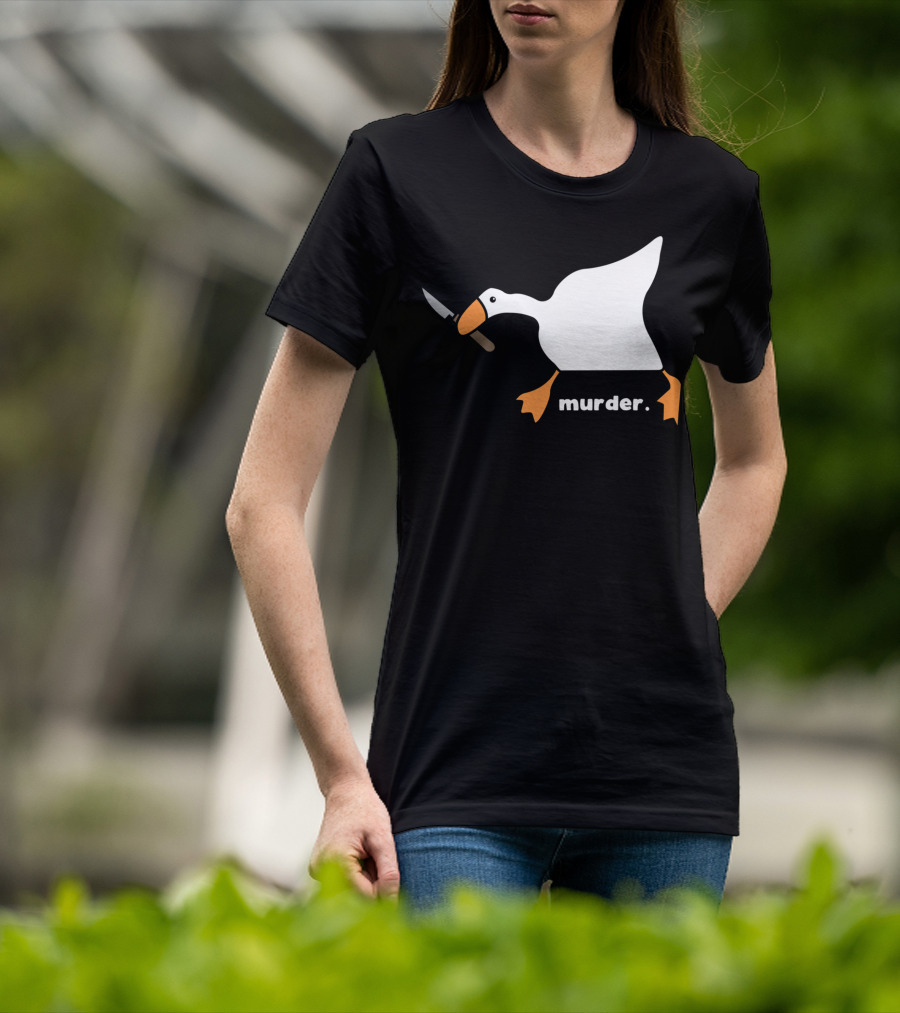 Murder Goose With Knife Funny T-Shirt