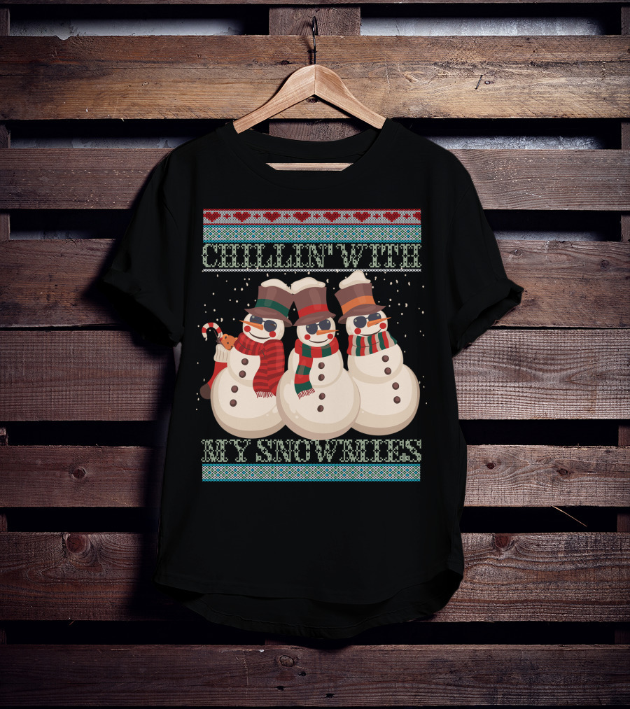 Chillin' With My Snowmies Hanes Men's Comfortwash Garment Dyed T-Shirt