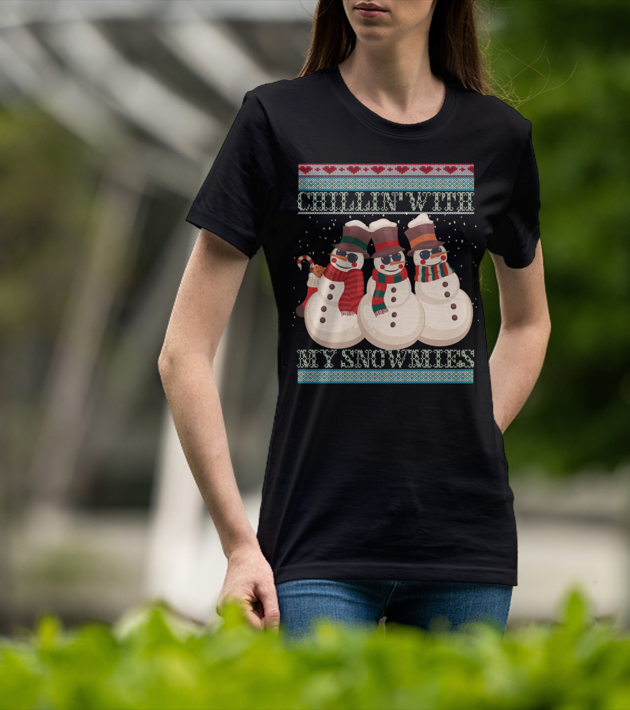 Chillin' With My Snowmies Hanes Men's Comfortwash Garment Dyed T-Shirt