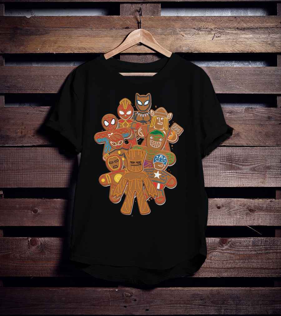 Marvel Avengers Gingerbread Cookies Heroes Collection T-Shirt