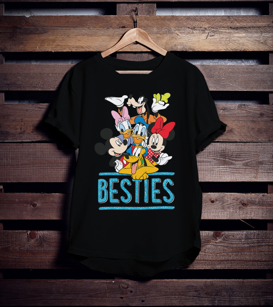Disney Besties Mickey Minnie Donald Daisy Goofy Pluto T-Shirt