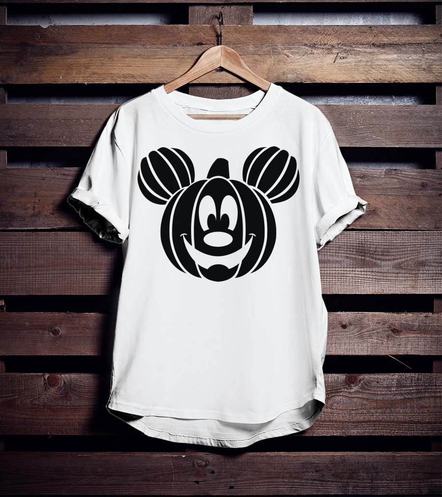 Disney Mickey Mouse Halloween Pumpkin Face T-Shirt