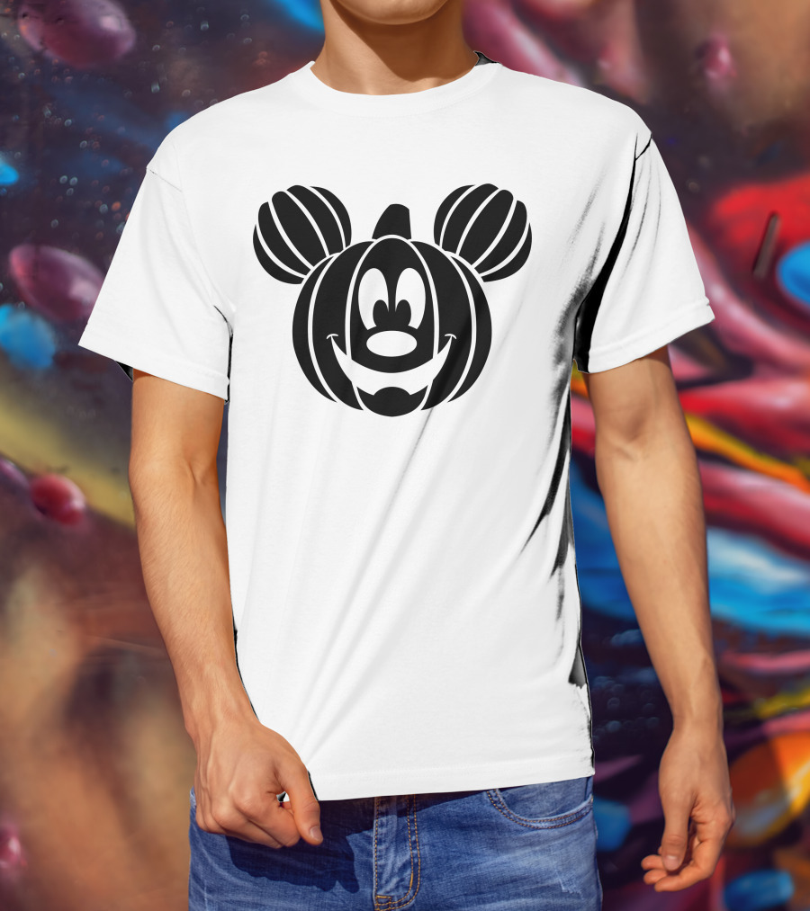 Disney Mickey Mouse Halloween Pumpkin Face T-Shirt