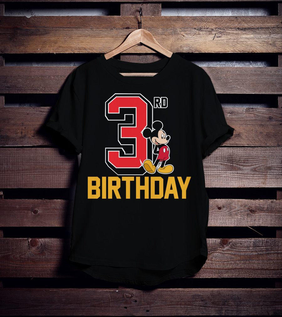 Mickey Mouse 3rd Birthday Celebration With Disney Style And Classic T-Shirt