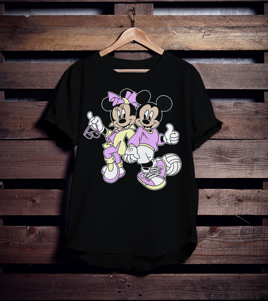 Disney Mickey Mouse Minnie Mouse 80s Fashion T-Shirt