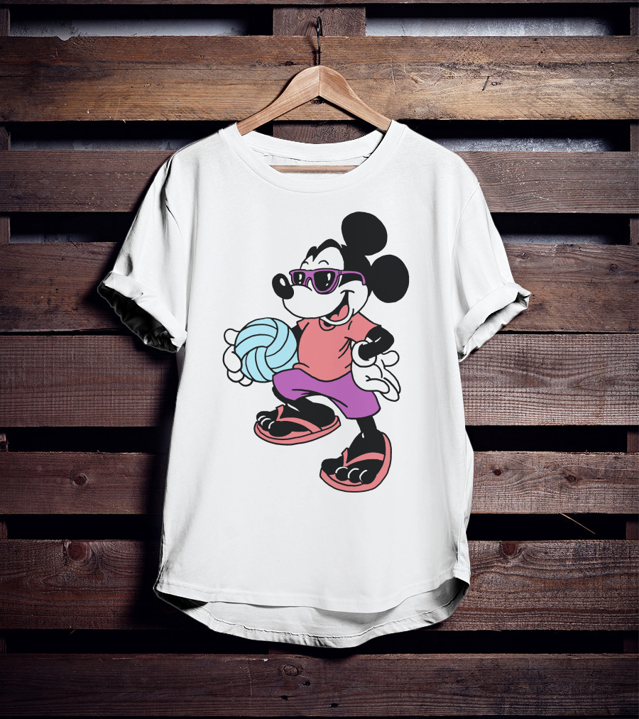 Disney Mickey Mouse Sunglasses Volleyball Playa Vibes T-Shirt