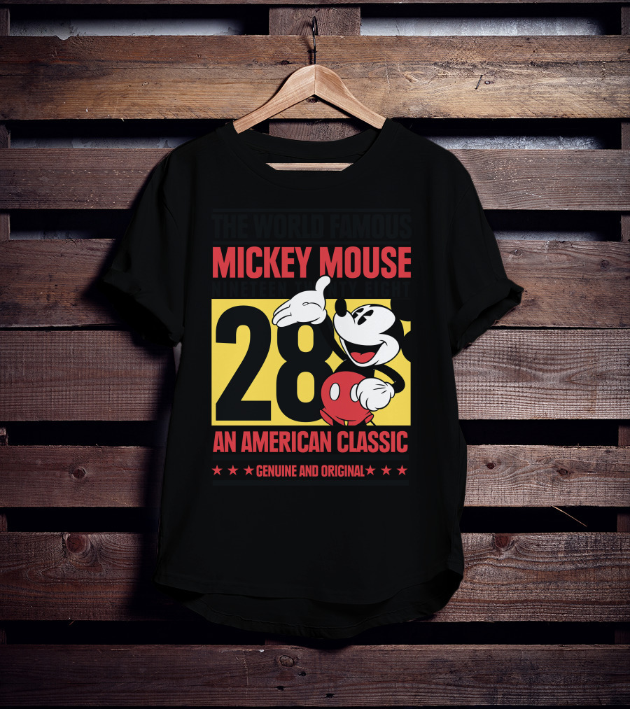The World Famous Mickey Mouse Nineteen Twenty Eight 28 An American Classic Genuine And Original T-Shirt