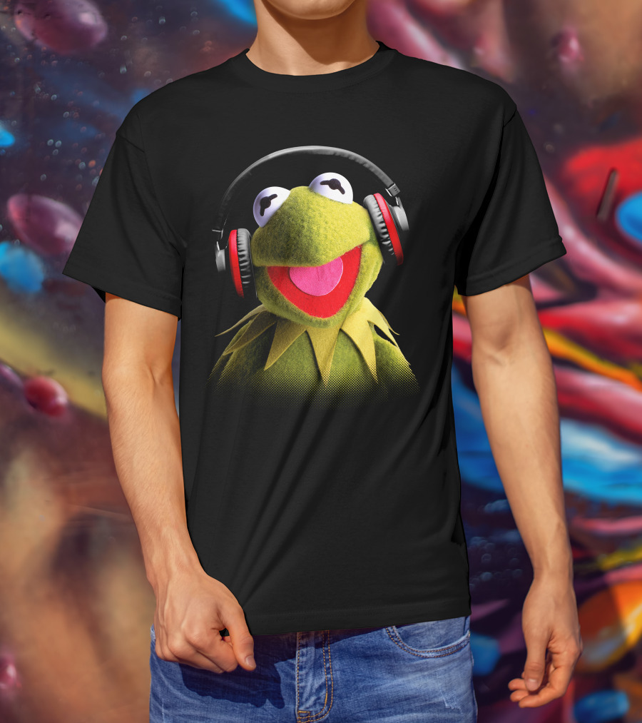 Disney Muppet Babies Kermit Headphones Retro T-Shirt