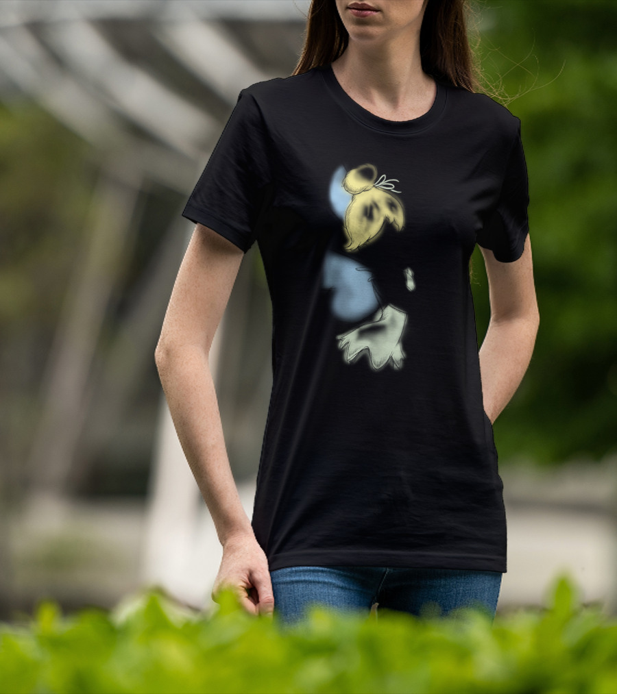 Disney Peter Pan Tinkerbell Black Airbrush Sketch Stars T-Shirt