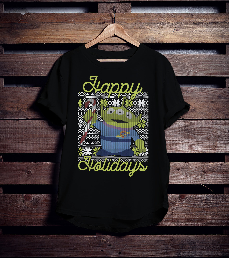 Happy Holidays Disney Pixar Toy Story Alien Ugly Xmas T-Shirt