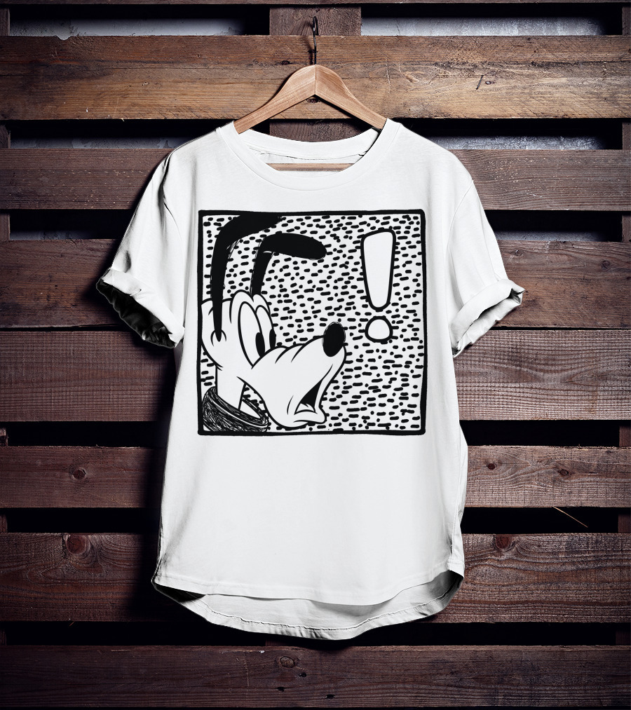Disney Pluto Shocked Exclamation Point Reaction T-Shirt