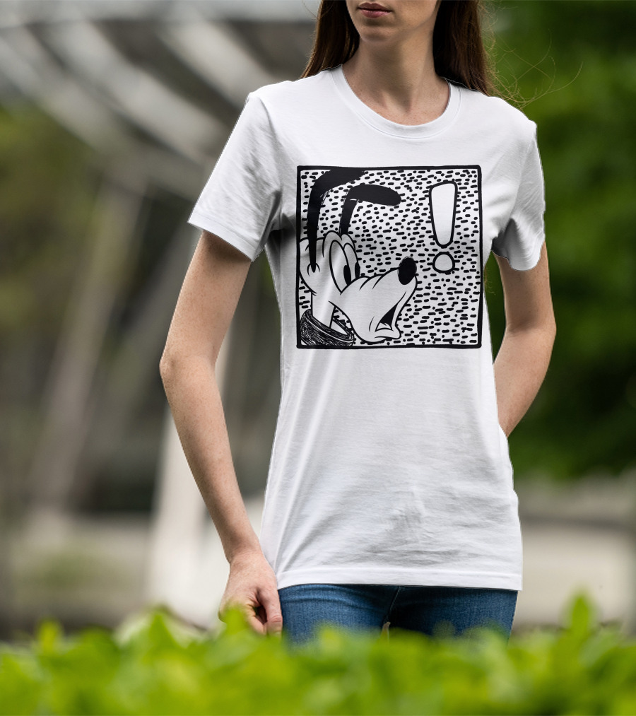 Disney Pluto Shocked Exclamation Point Reaction T-Shirt