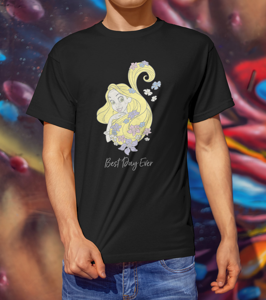 Disney Tangled Rapunzel Illustration Best Day Ever T-Shirt