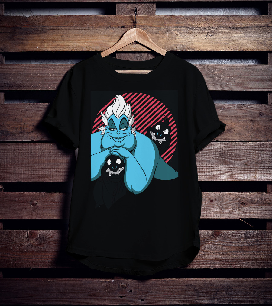 Disney Ursula Evil Laugh With Flotsam And Jetsam Classic Villain T-Shirt