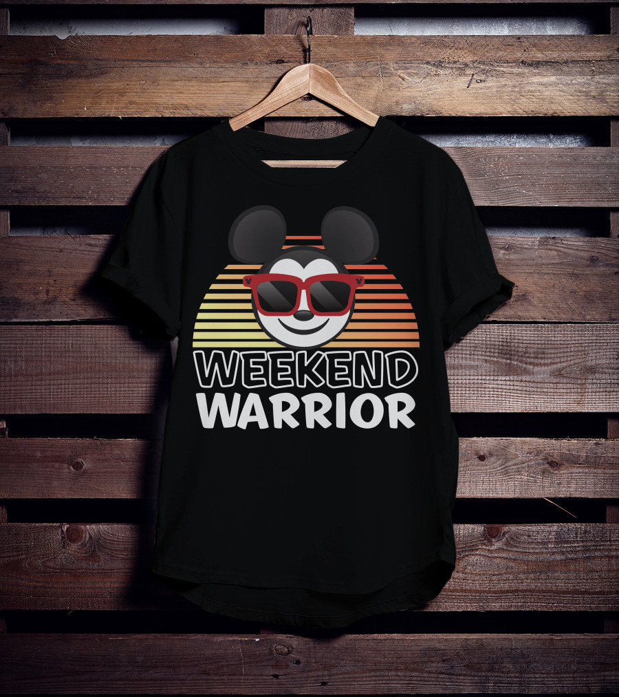 Disney Weekend Warrior Mickey Mouse Retro Sunburst Sunglasses T-Shirt