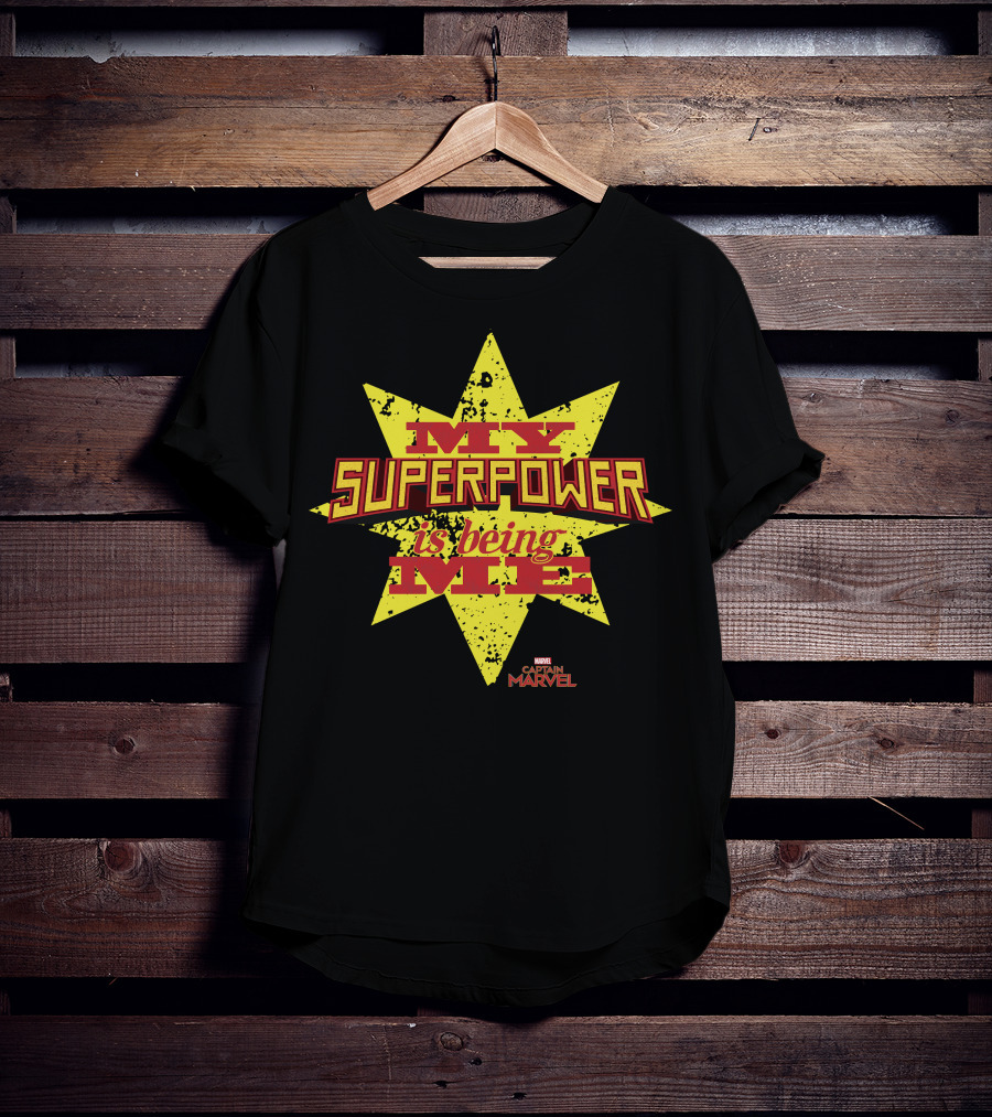 Captain Marvel My Superpower Is Being Me Marvel Starburst T-Shirt