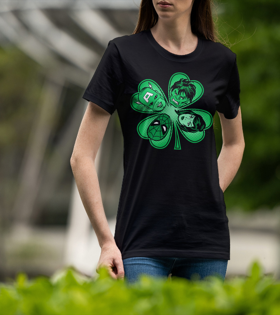Marvel Avengers Shamrock Captain Spider Hulk Widow T-Shirt