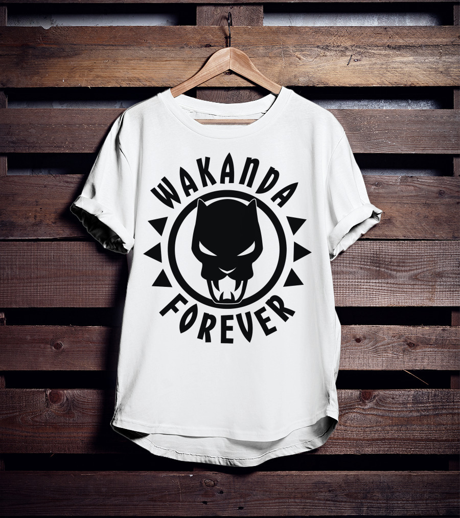 Wakanda Forever Black Panther Circle Panther T-Shirt