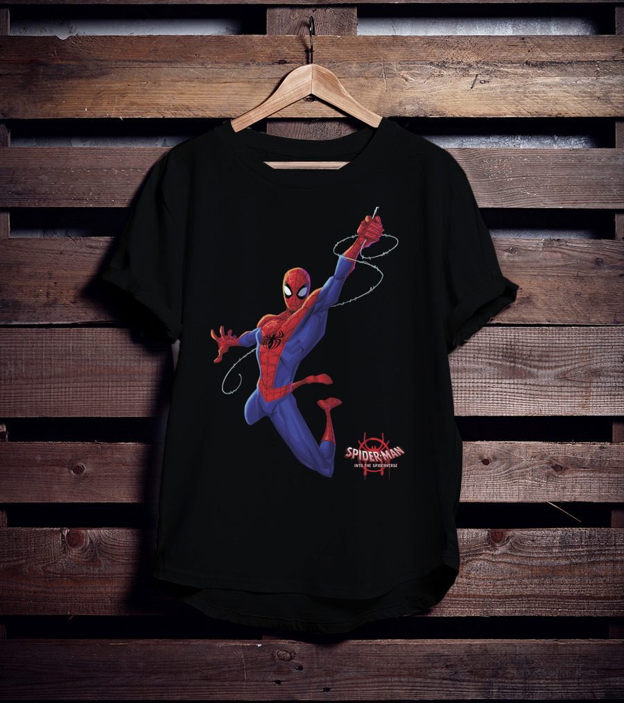 Spider-Man Into The Spider-Verse Classic Swing Action Marvel T-Shirt