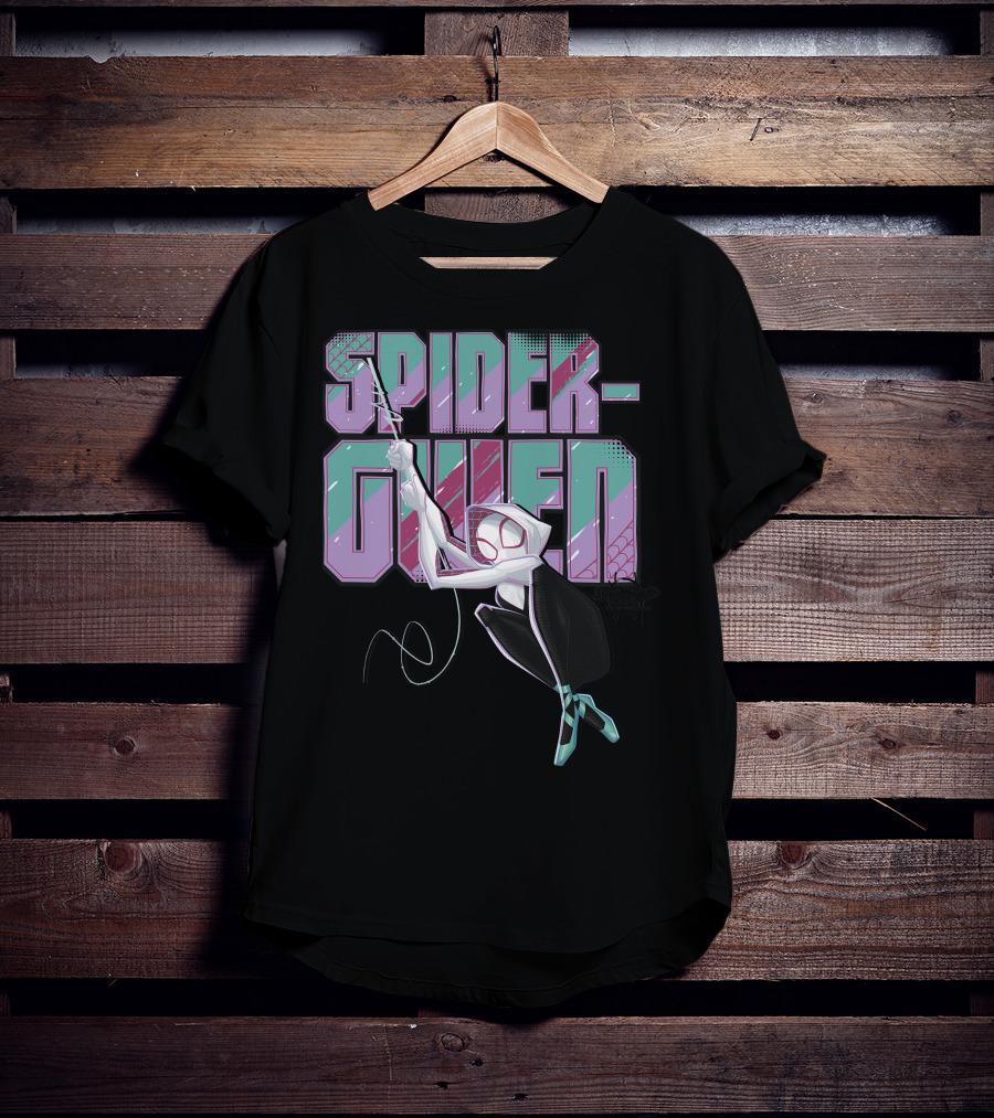 Spider-Gwen Marvel Spider-Man Spiderverse Swinging Hero T-Shirt