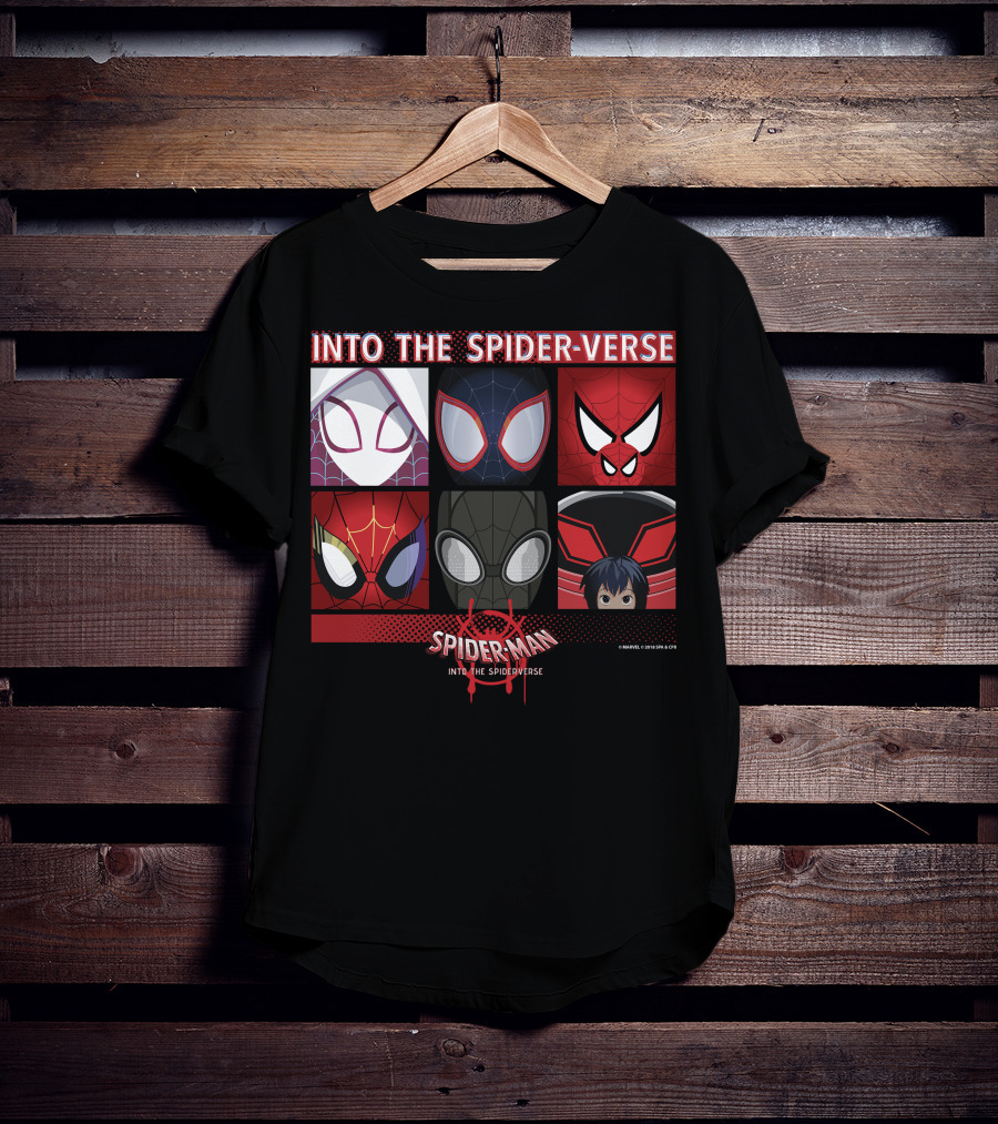 Marvel Spider-Man Into The Spider-Verse Square Group T-Shirt