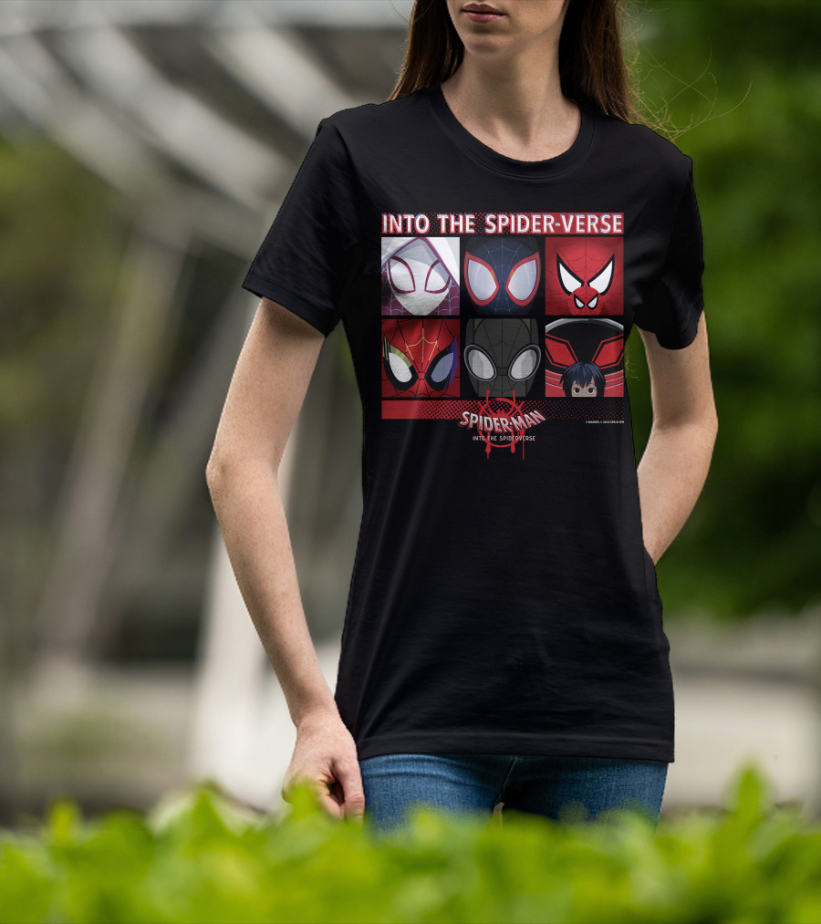Marvel Spider-Man Into The Spider-Verse Square Group T-Shirt