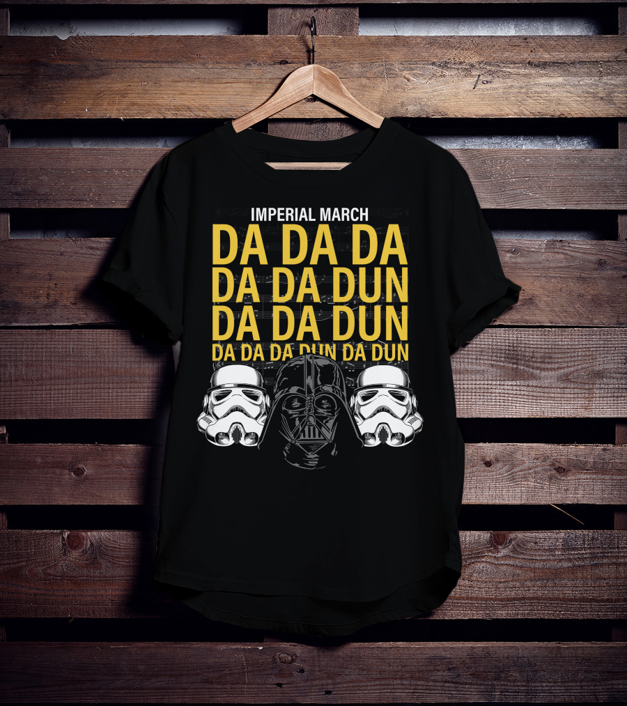Star Wars Darth Vader Imperial March Da Da Da Stormtrooper Helmets T-Shirt