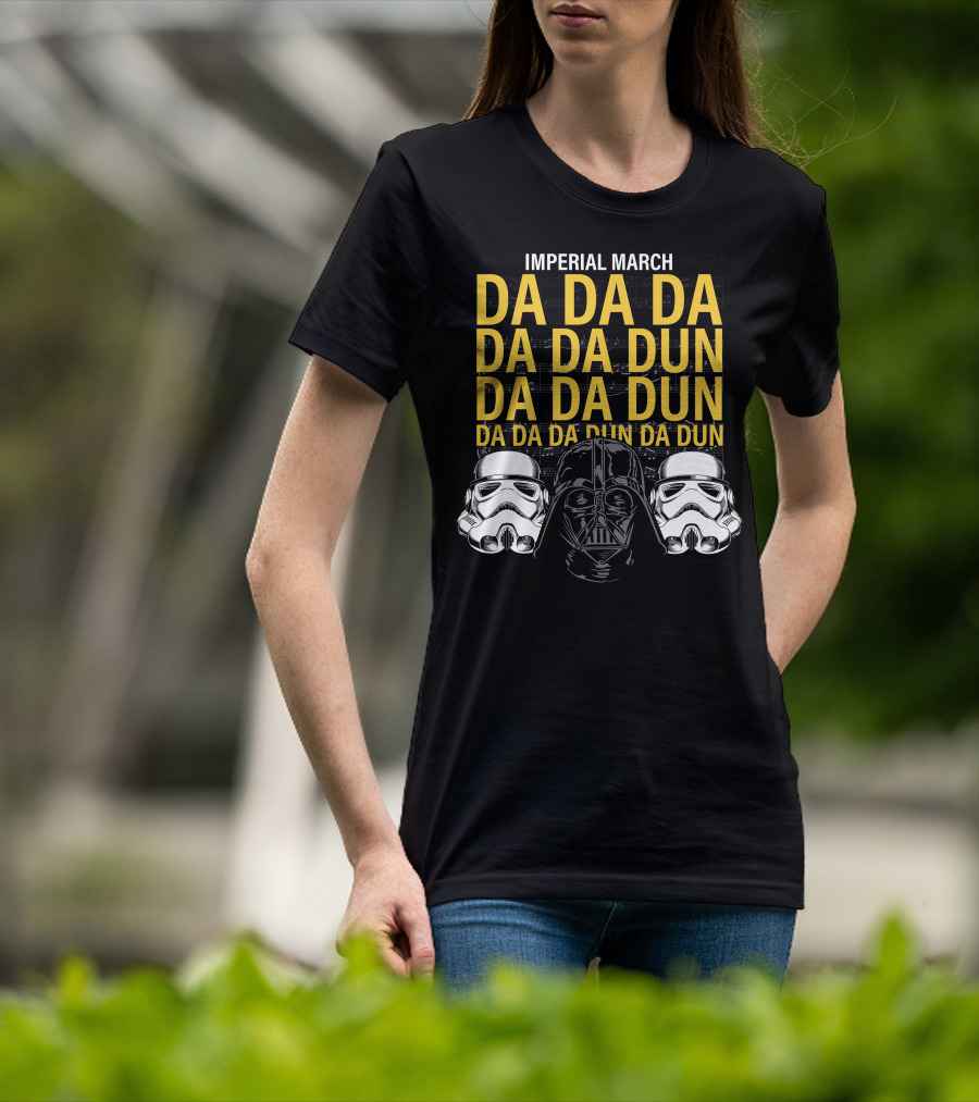 Star Wars Darth Vader Imperial March Da Da Da Stormtrooper Helmets T-Shirt