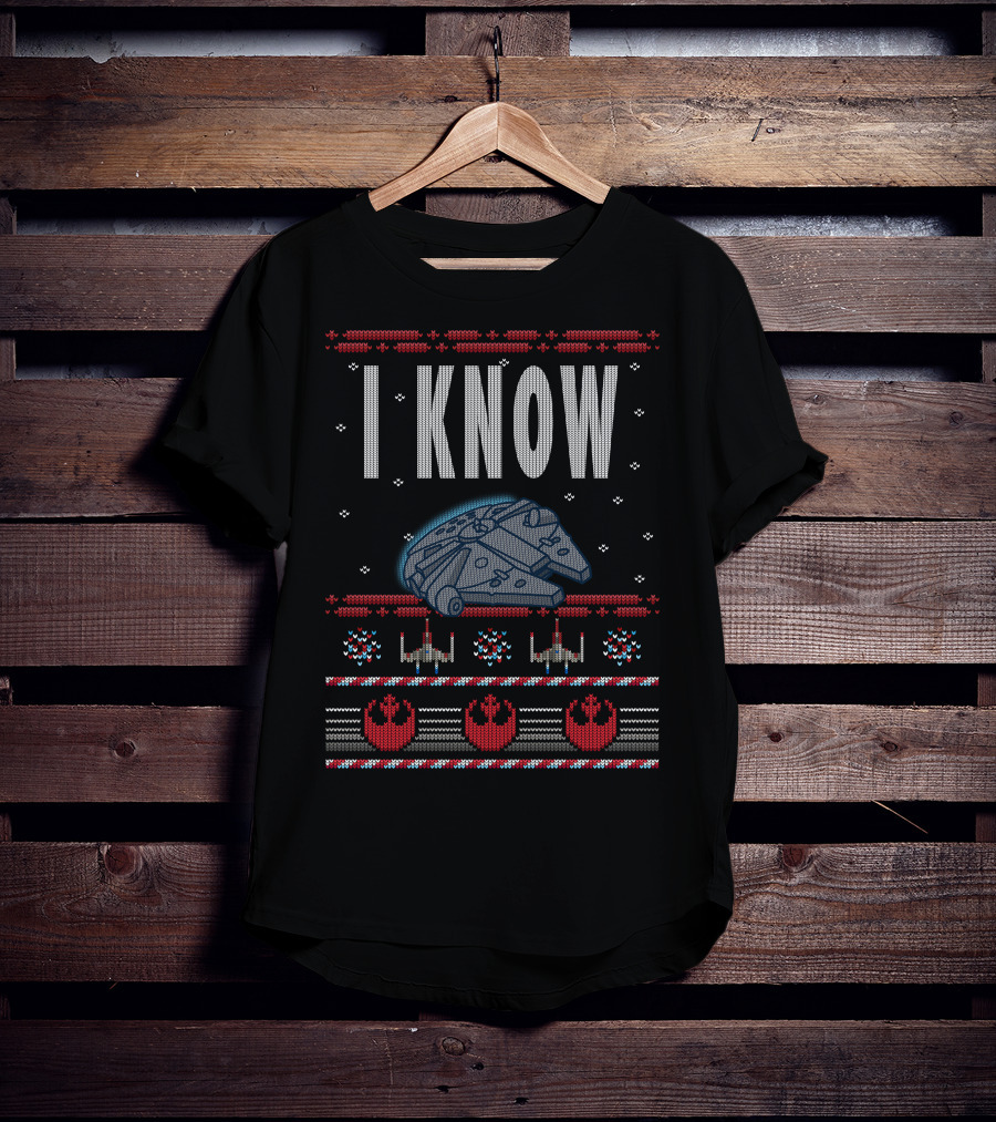 I Know Star Wars Millennium Falcon Ugly Sweater Style T-Shirt